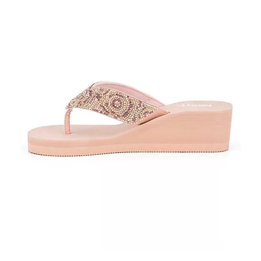 Mixit Rhinestone Wedge Sandals - Picture 2 of 4